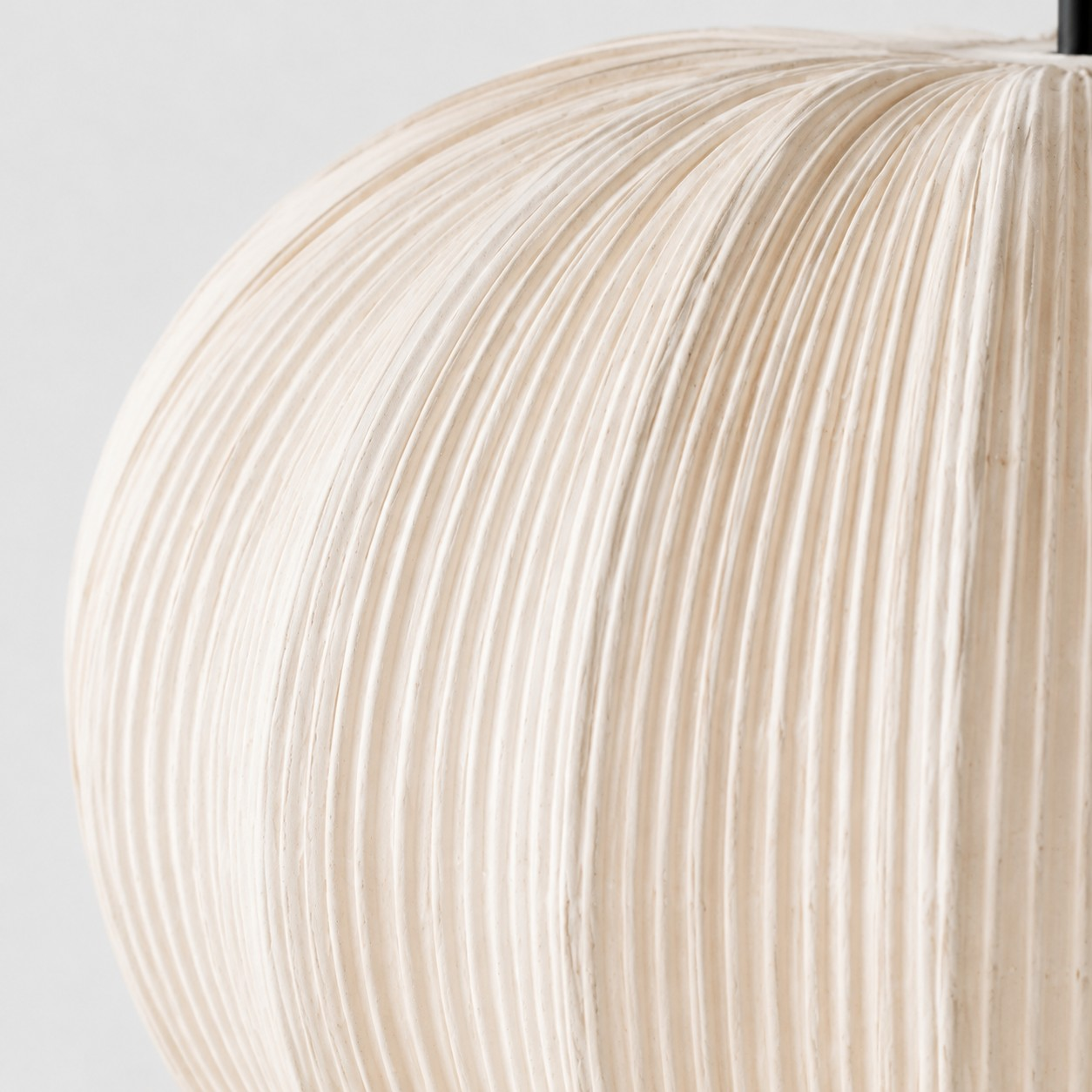 Pluvia ivory pleated fabric shade detail