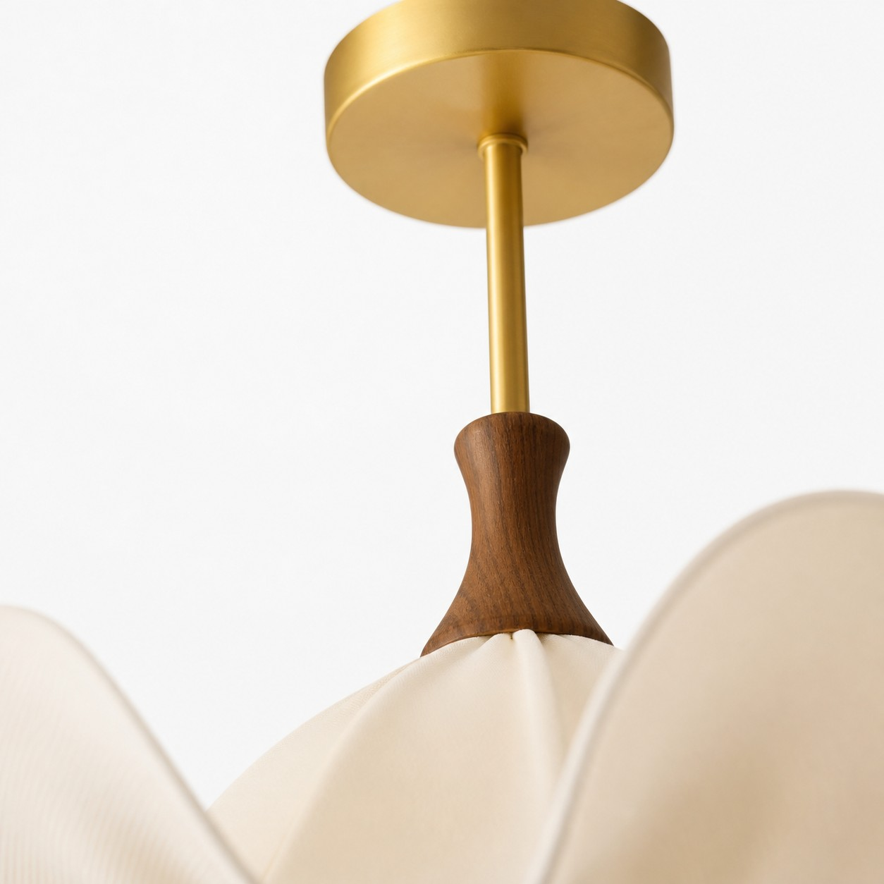 Magnolia ivory fabric floral ceiling lamp detail