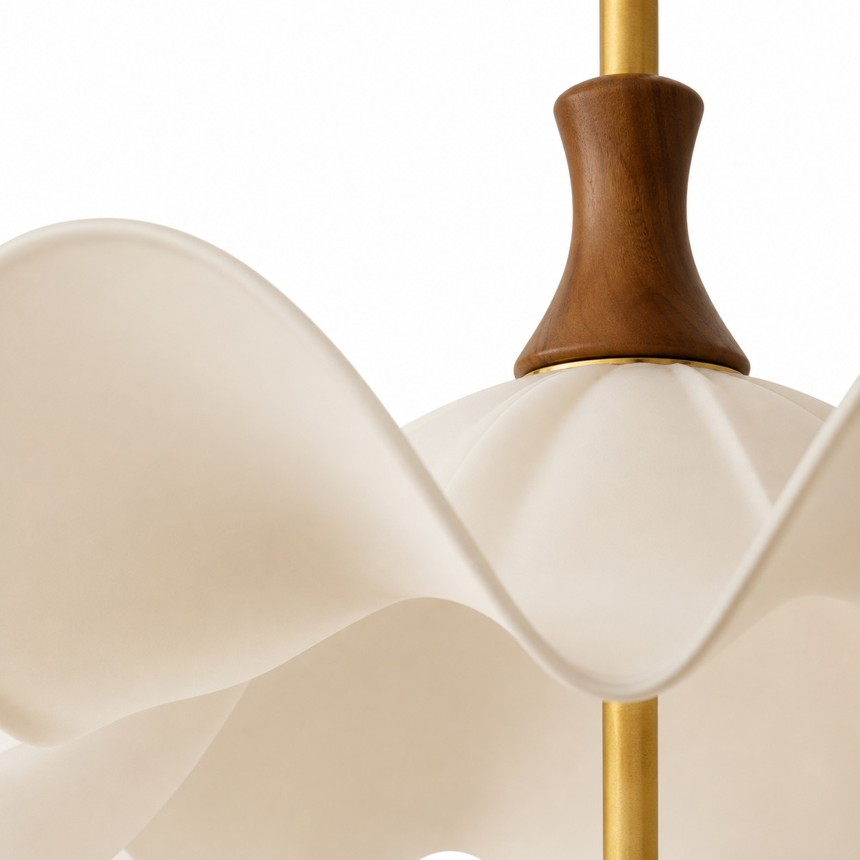 Magnolia ivory fabric floral ceiling lamp detail