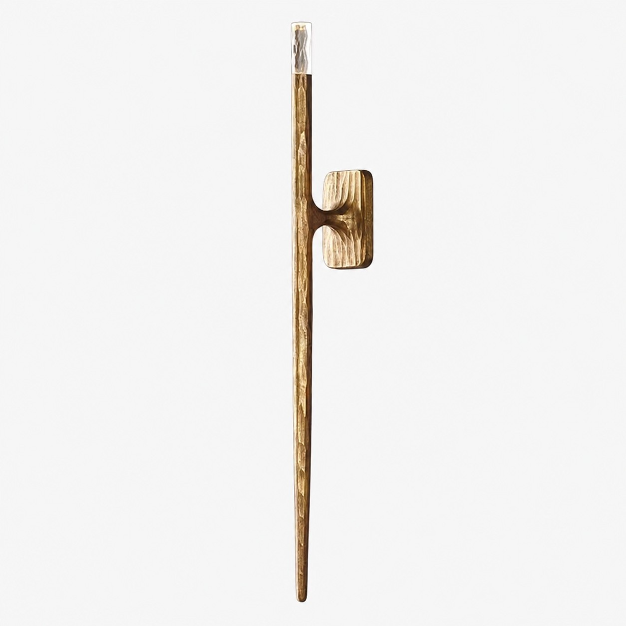 Linvero large hammered brass crystal wall sconce