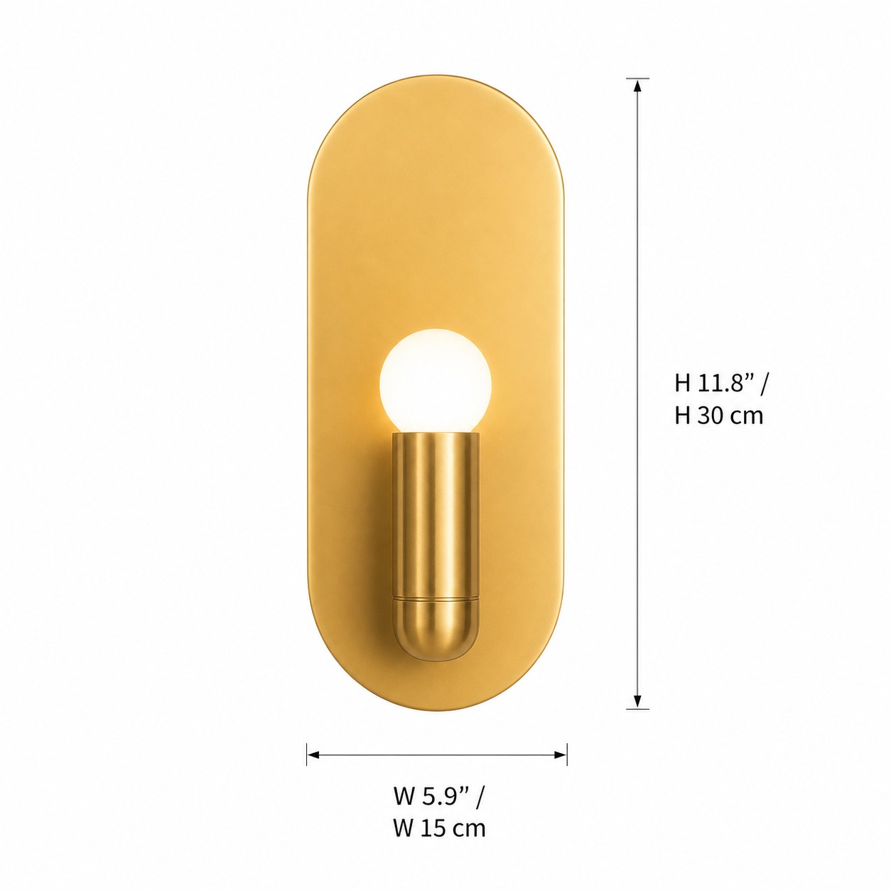 Wall sconce dimensions: 5.9 inches wide and 11.8 inches high