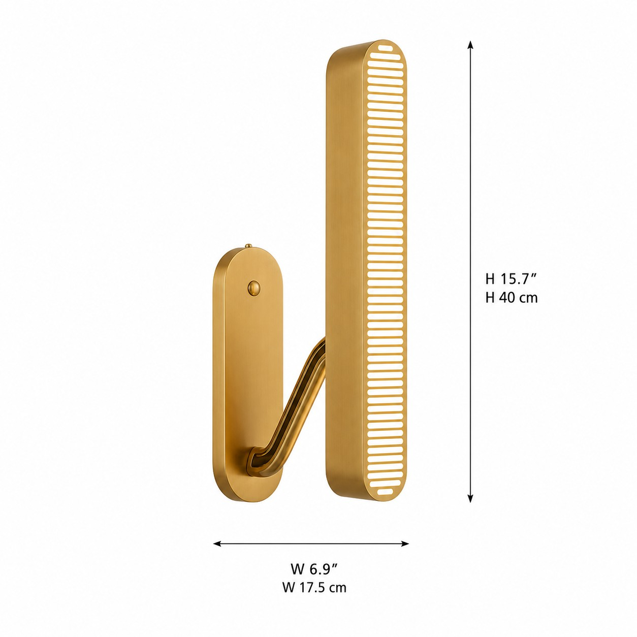 Dimensions 17.5 cm wide and 40 cm high