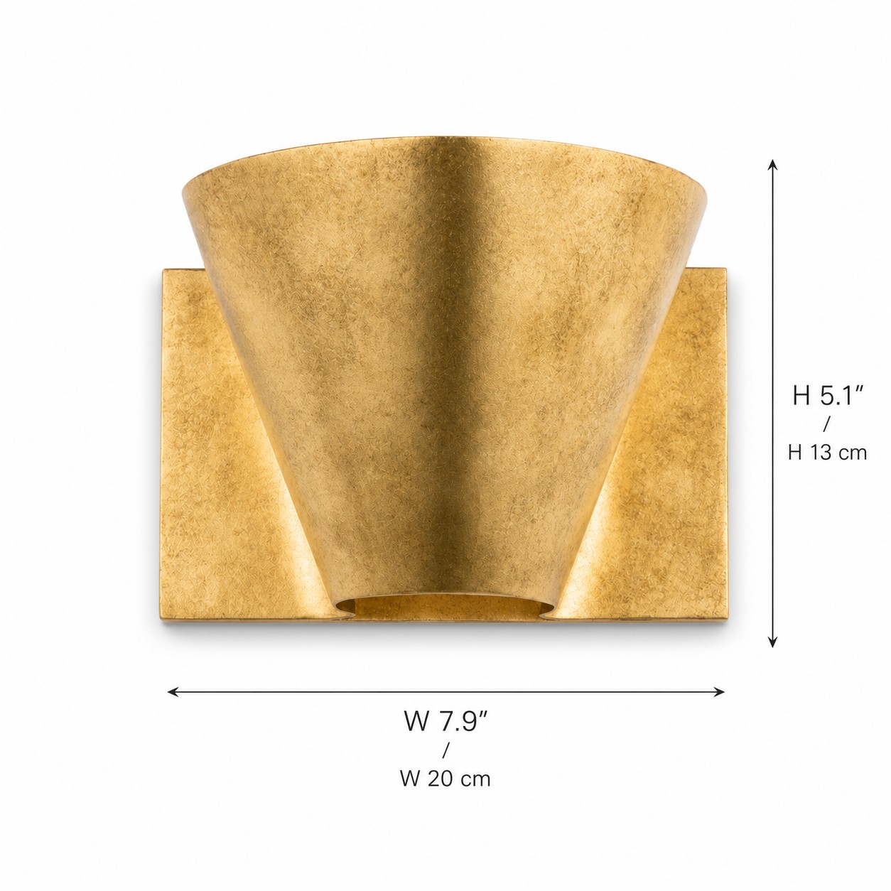 Wall sconce dimensions: W 20 cm and H 13 cm