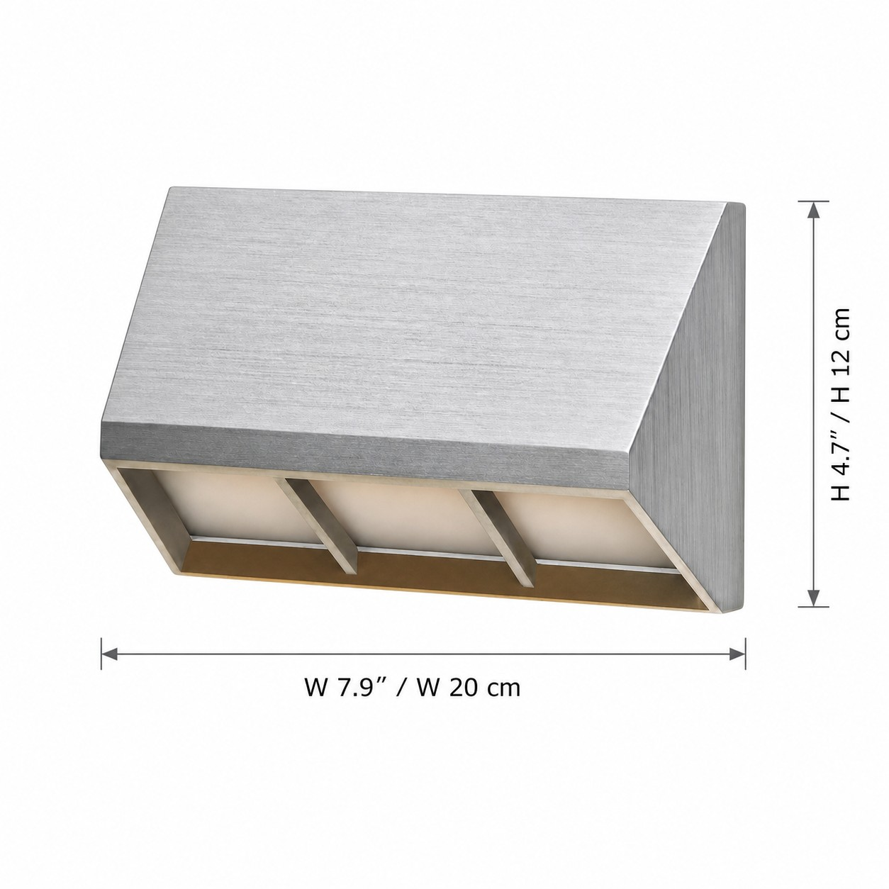 Small Lunica vanity light dimensions: 7.9 inches wide and 4.7 inches high