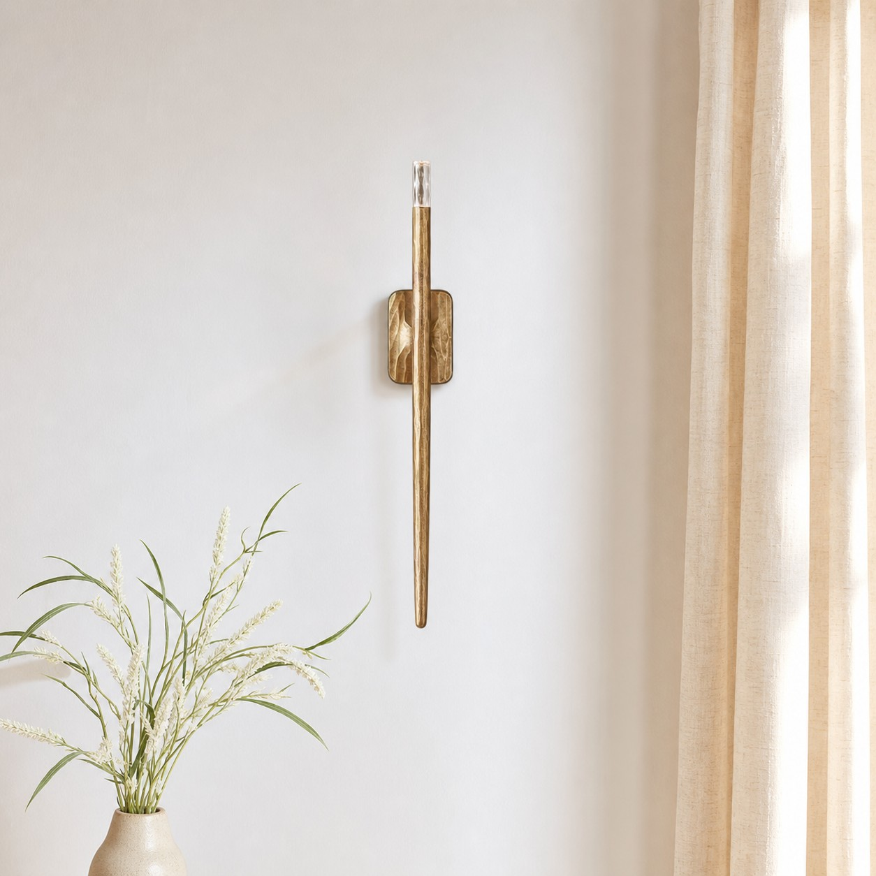 Small Linvero wall sconce in a warm living room