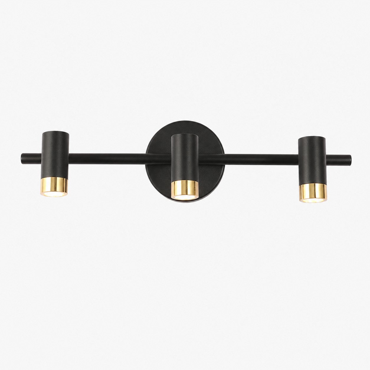 Arvico 3 Head black and gold metal vanity wall lamp
