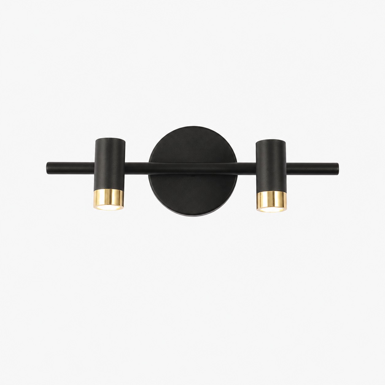 Arvico 2 Head black and gold metal vanity wall lamp