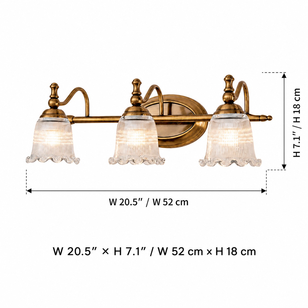 3 Head dimensions L 52 cm H 18 cm
