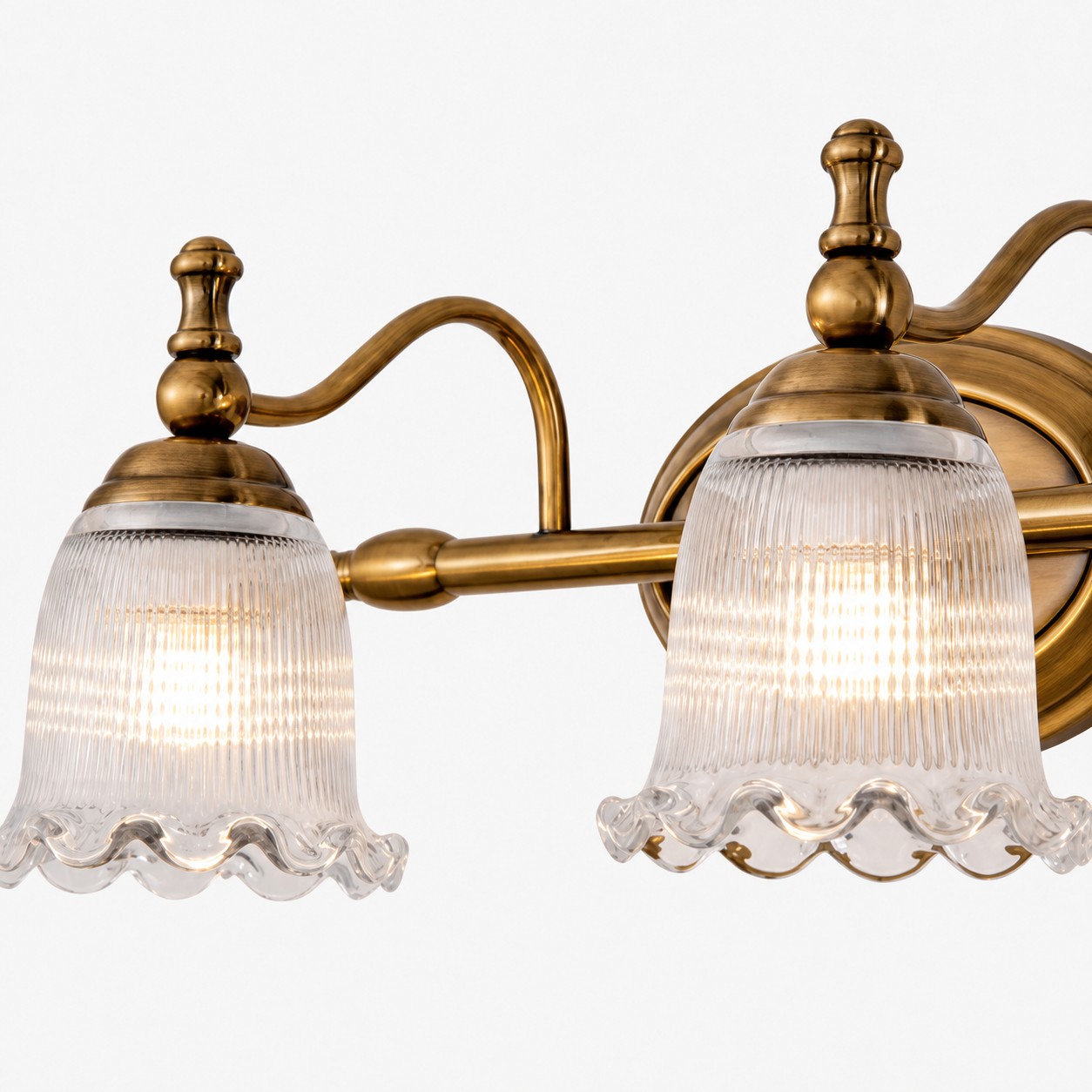 detail ribbed glass pair