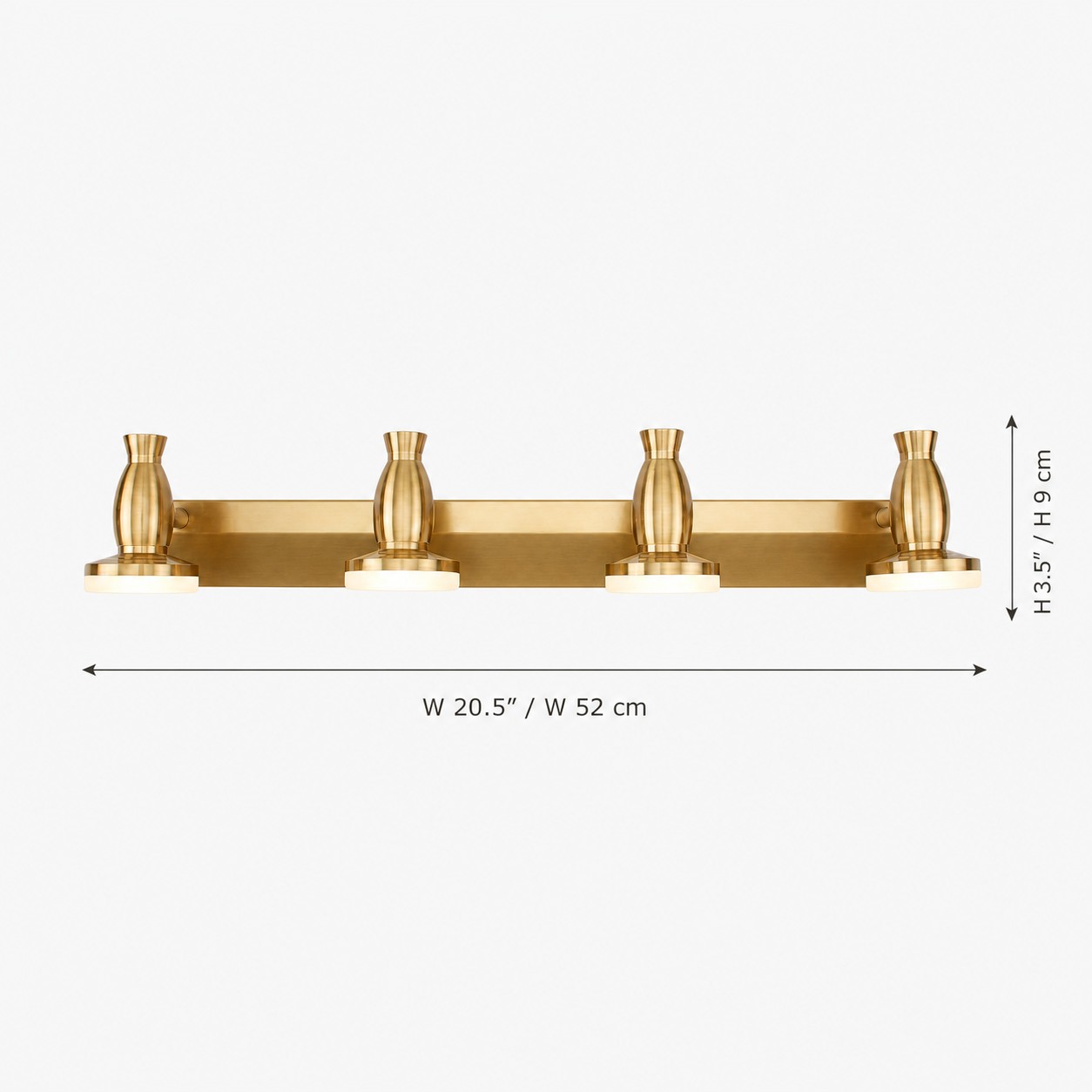 Bravio wall lamp dimensions W 52 cm H 9 cm