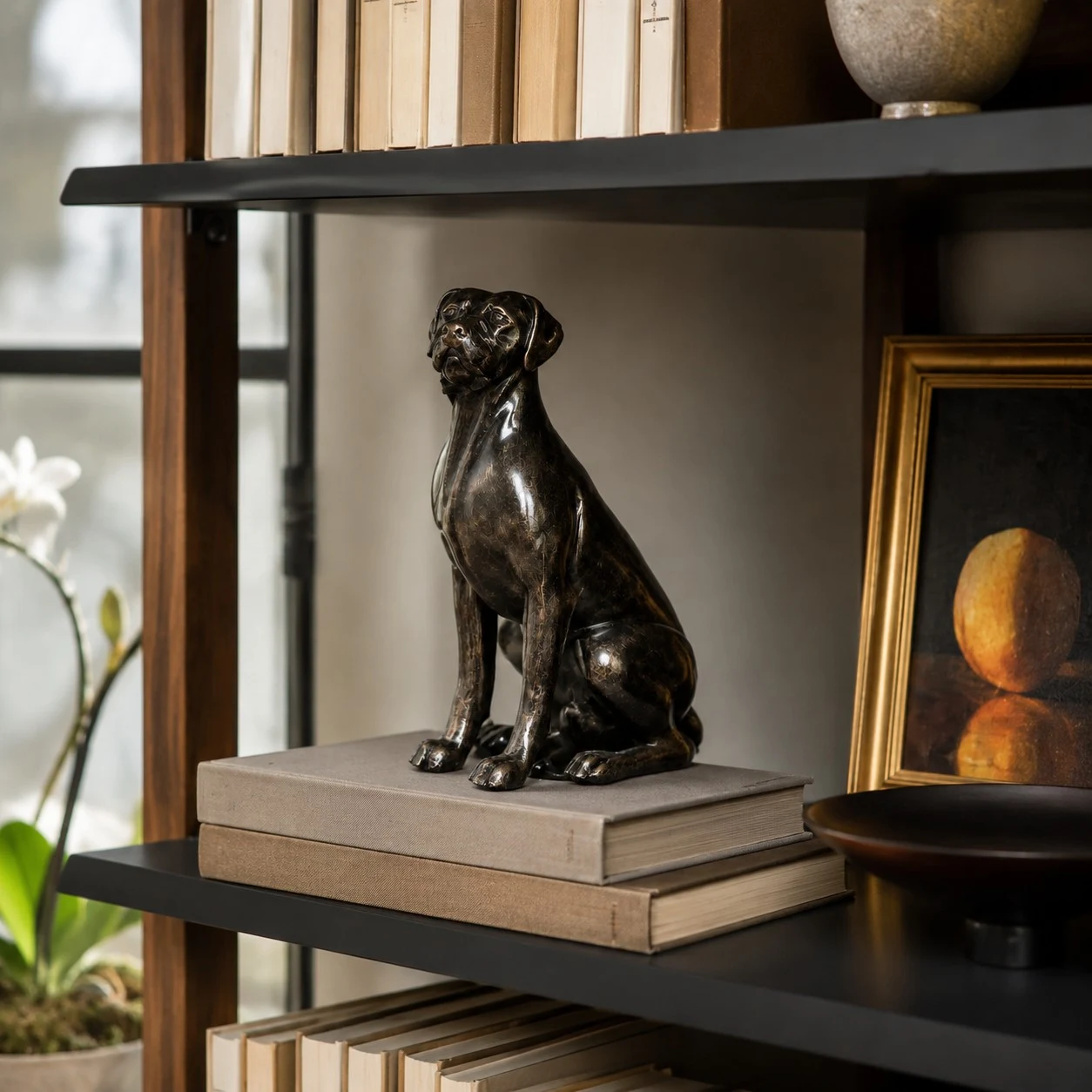Floxo scene sitting bookshelf