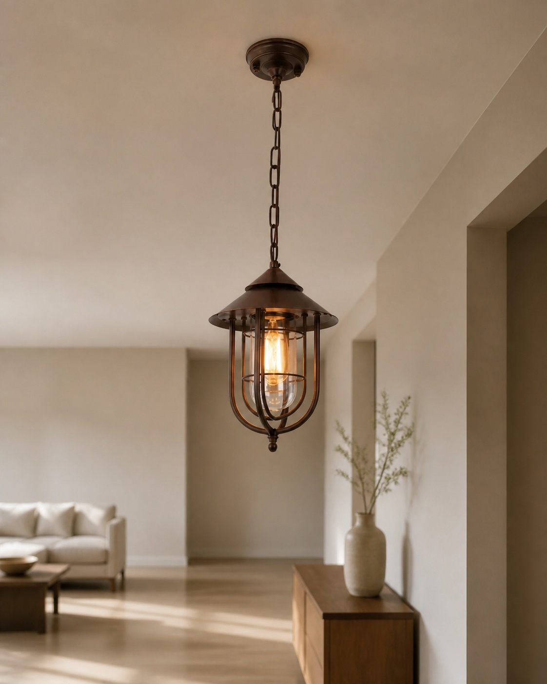 Patnox Outdoor Glass Pendant Lamp scene and detail