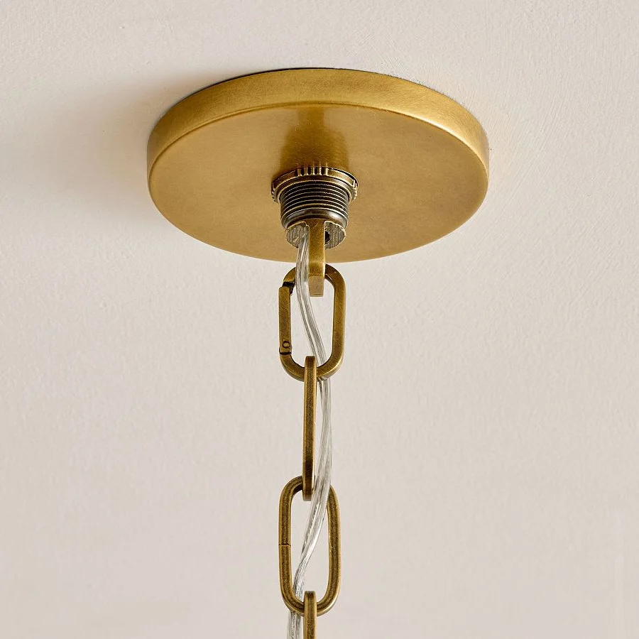 Vintage brass canopy and chain