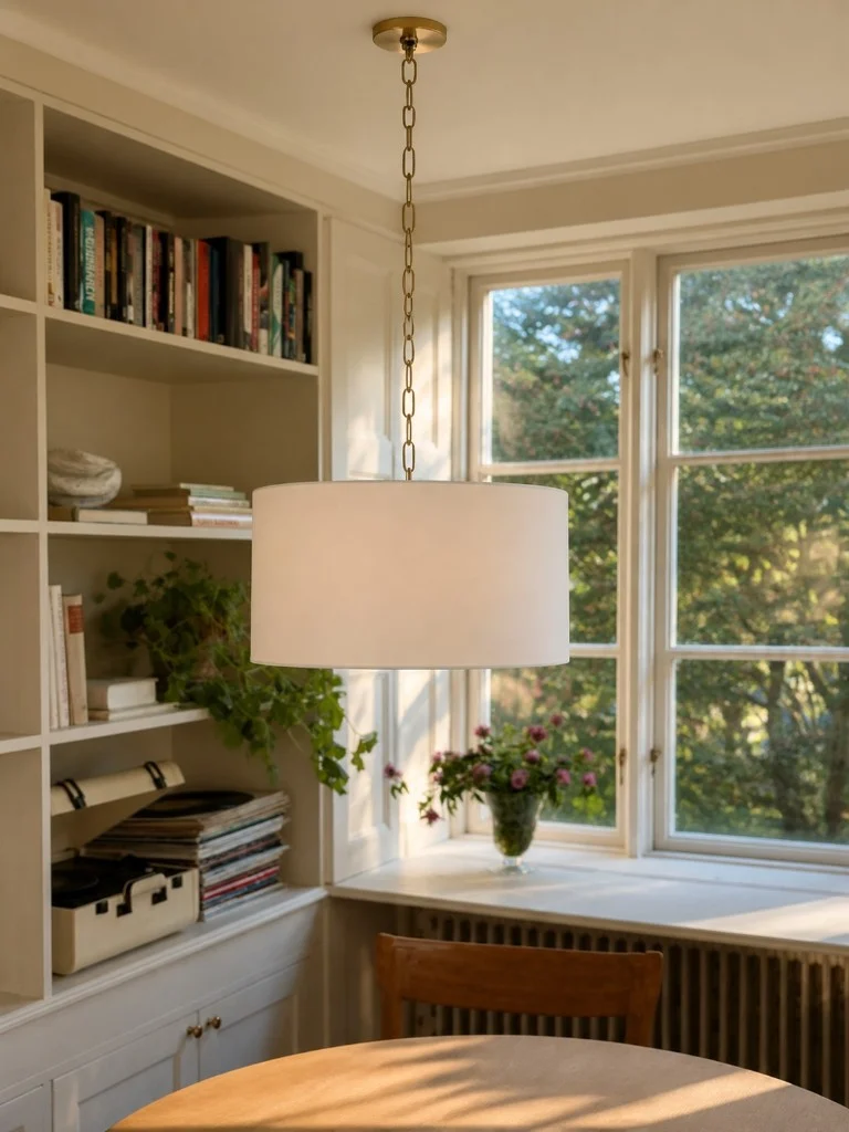 Dumora in a study room, light on