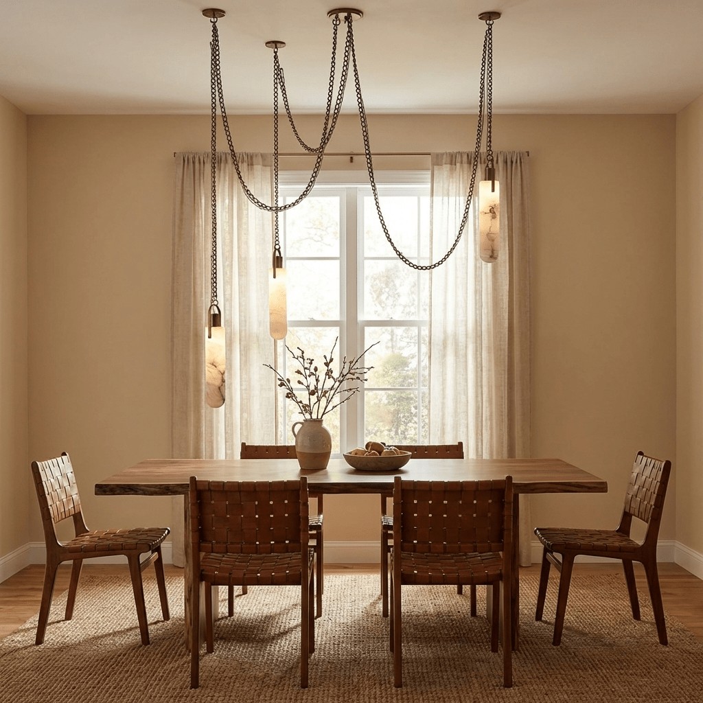 Carved Alabaster Hardwired Chandelier product setting