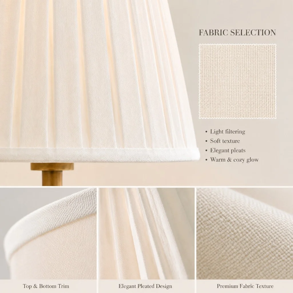 Luvora pleated linen shade, fabric detail