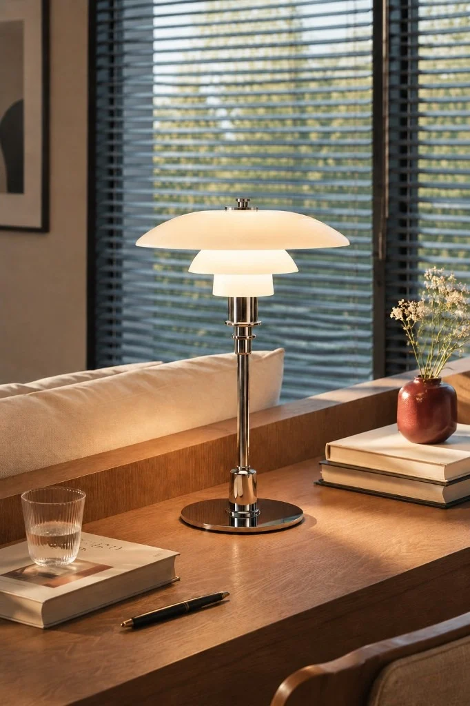 Opal table lamp STYLE 3, light on