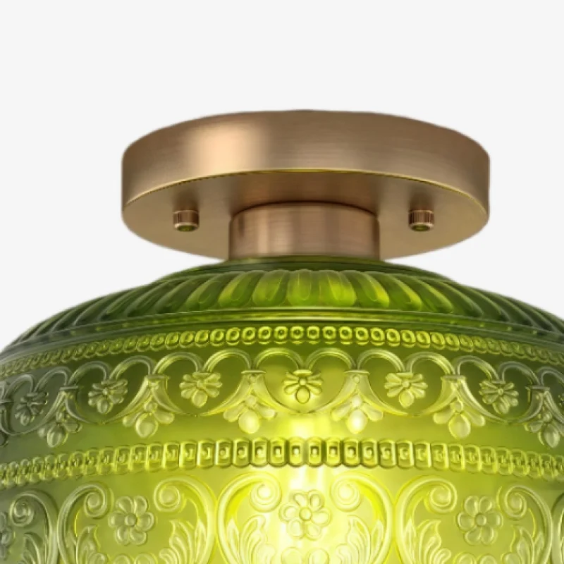 Gold canopy and green glass