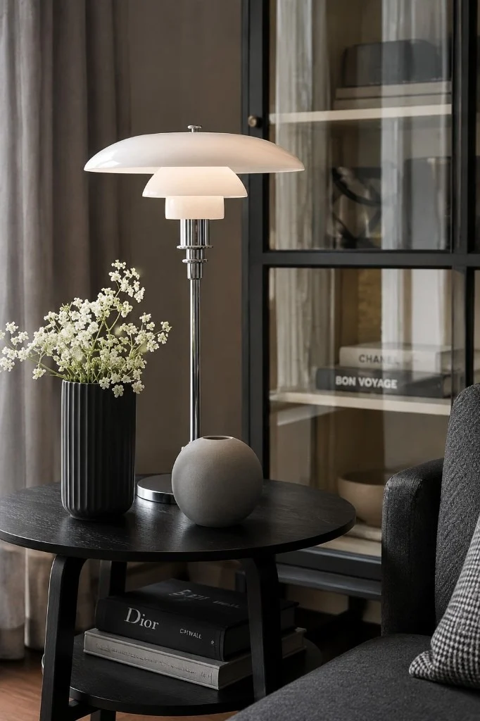 Opal table lamp STYLE 1, light on