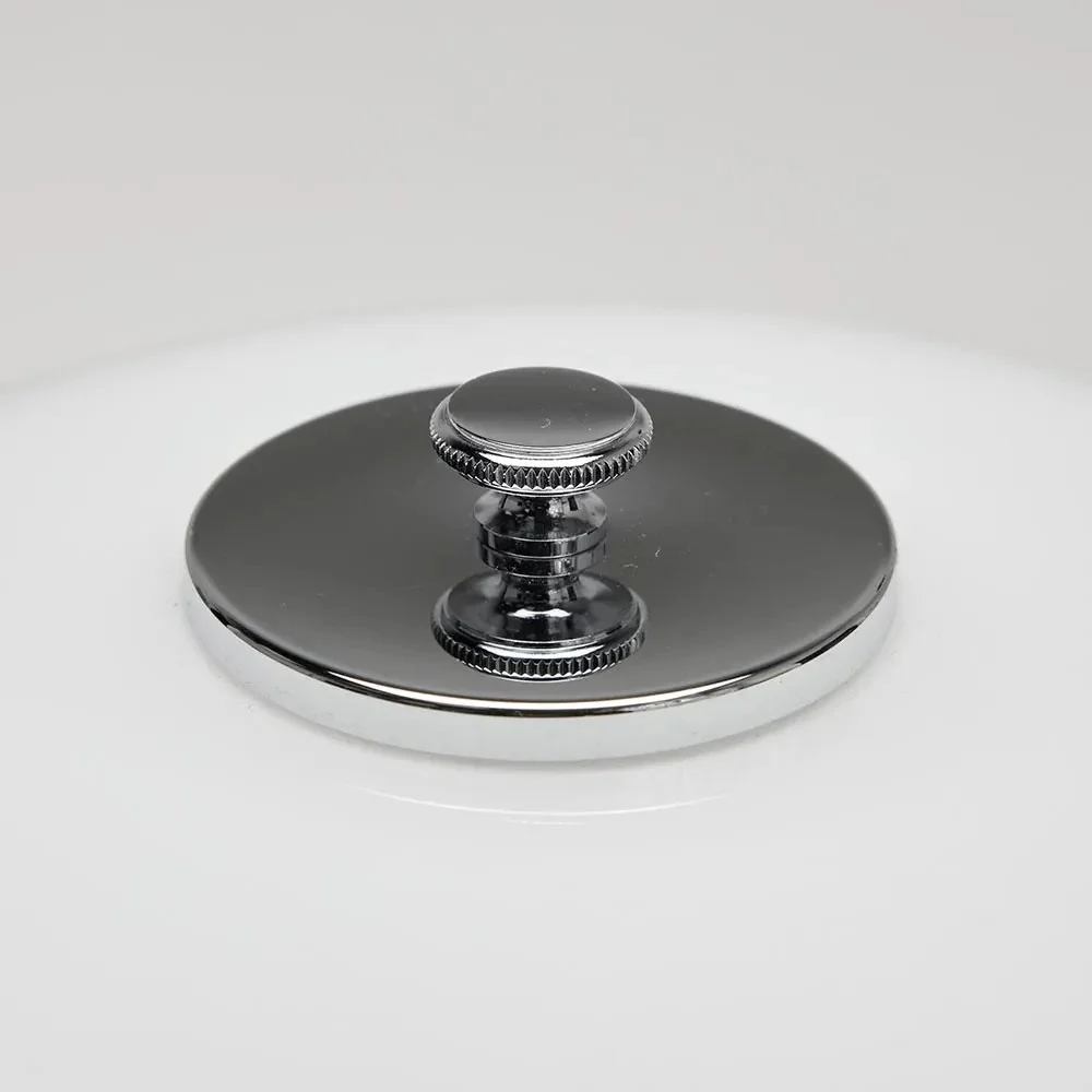 Chrome finial on the top shade