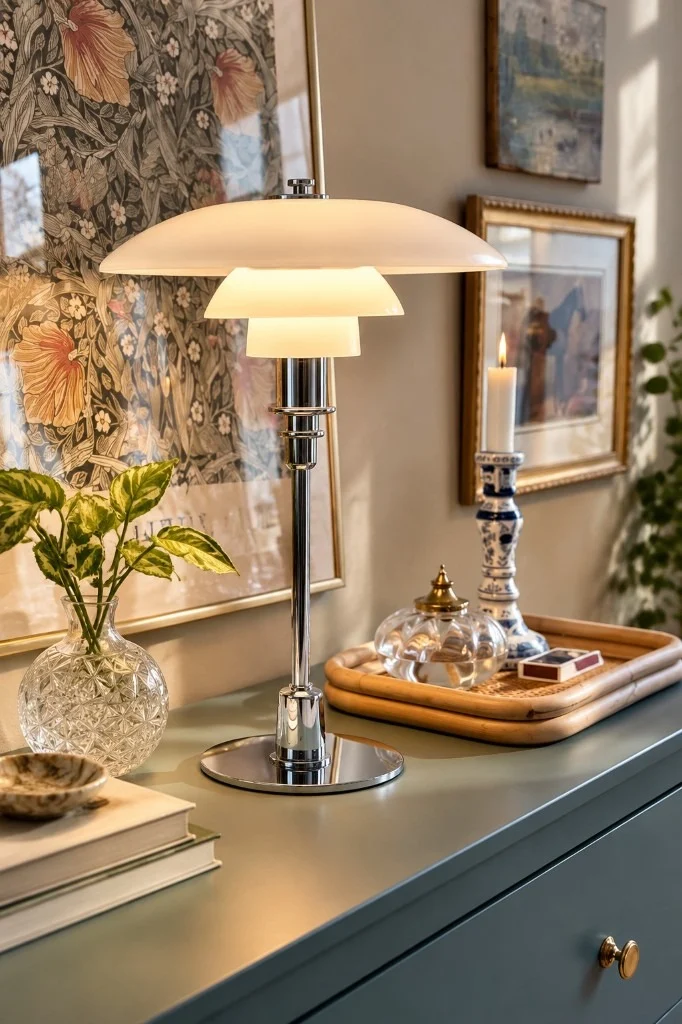 Opal table lamp STYLE 2, light on