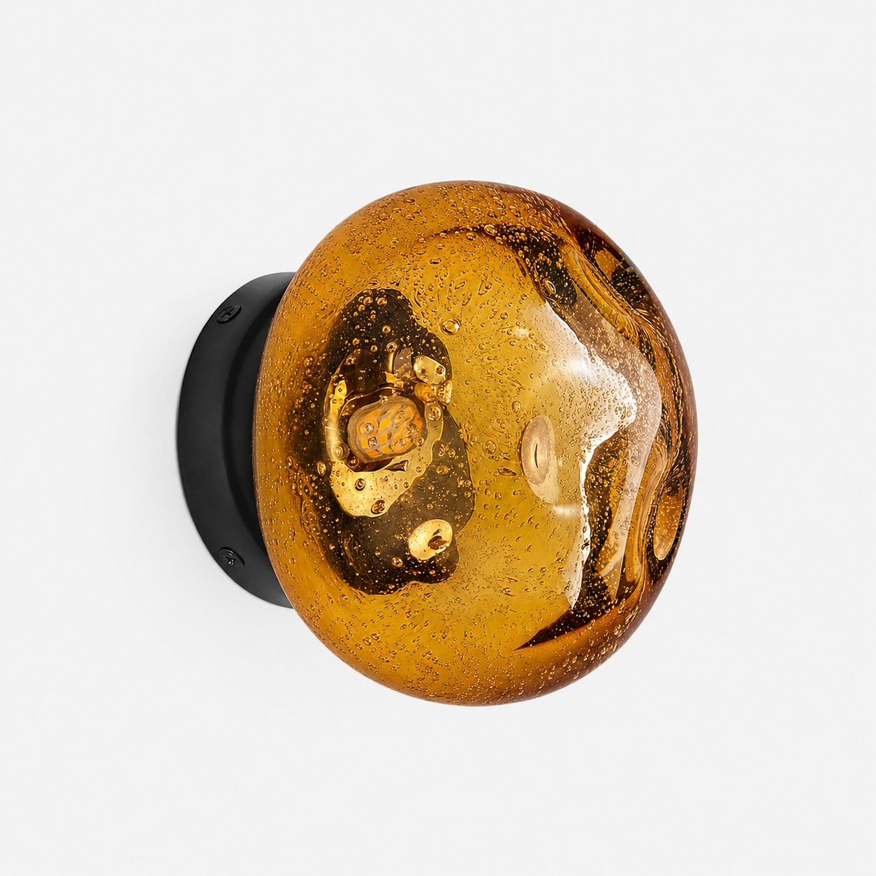 Amber bubble globe wall lamp