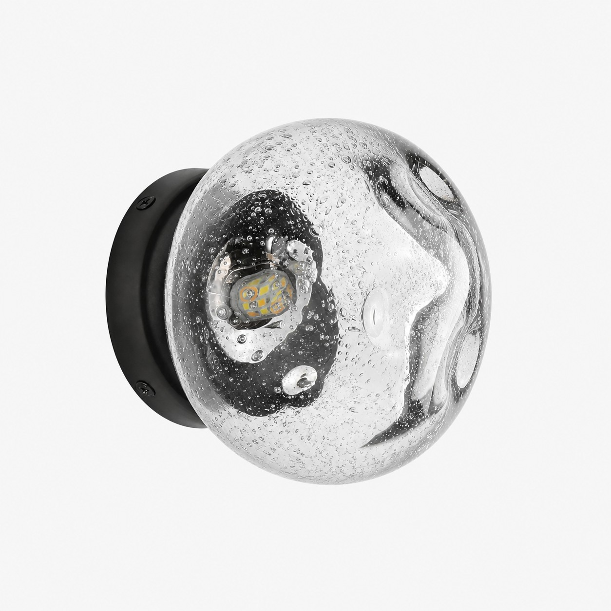 Clear bubble globe wall lamp