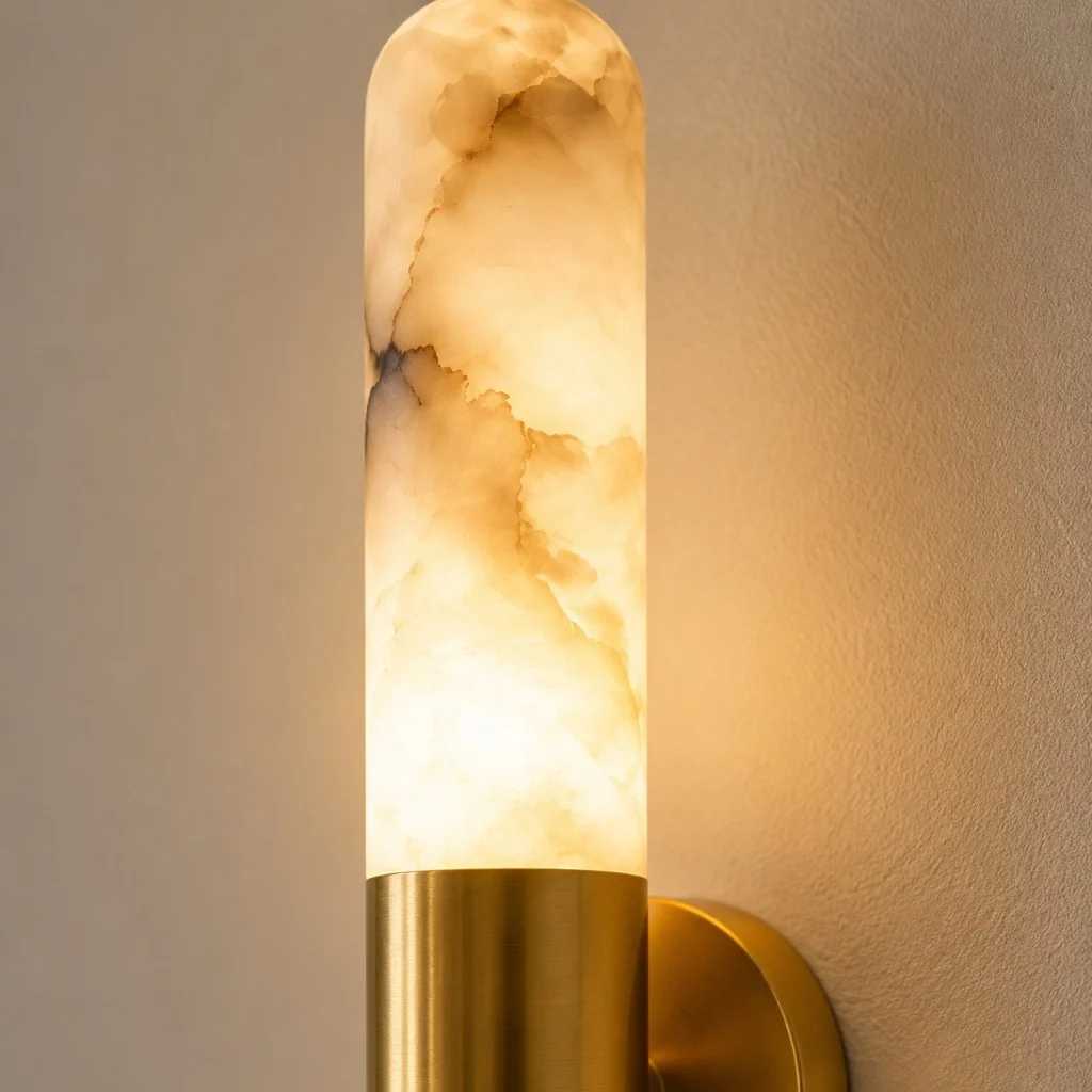 Gold collar and veined alabaster