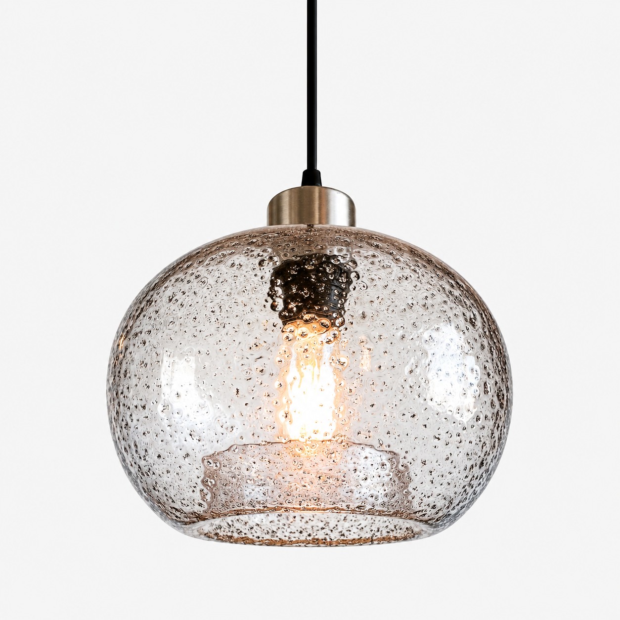 Textured Glass Globe Pendant with marble glass options and single or pair sets