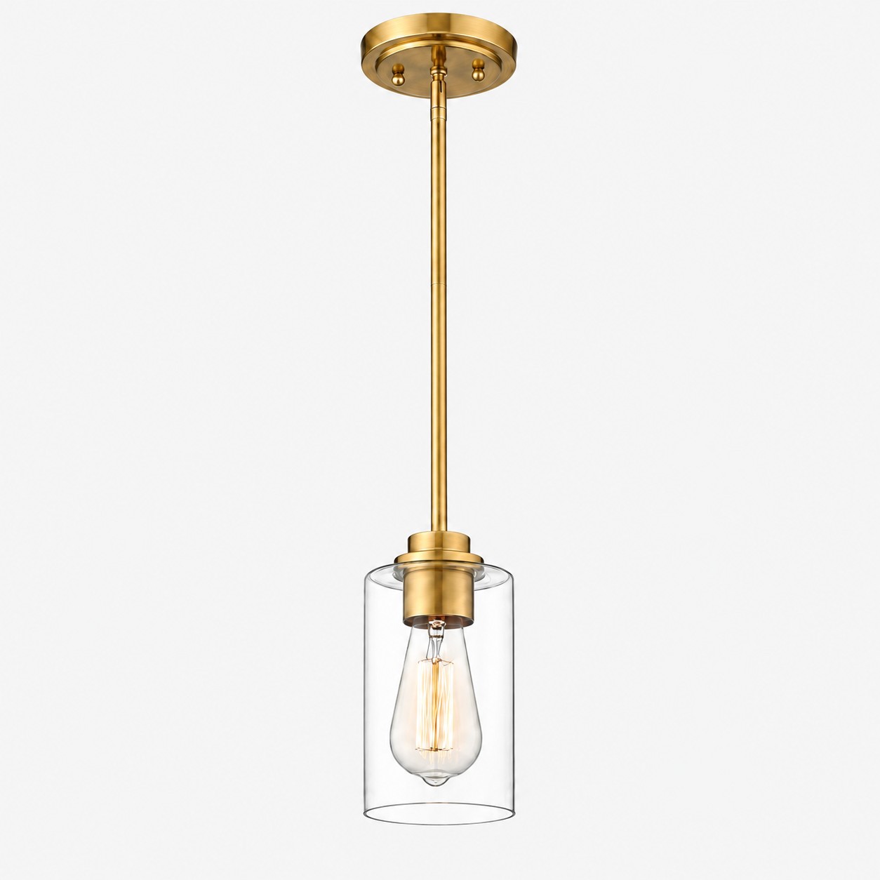 Clear Glass Globe Pendant with metal finish options and three styles