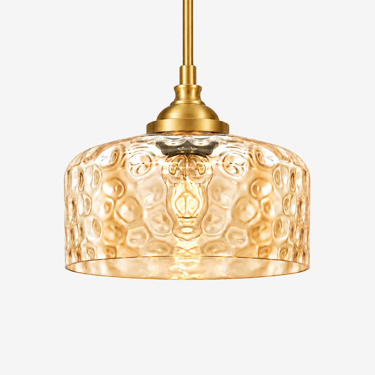 Vintage Glass Pendant Light with patterned glass and two shade sizes