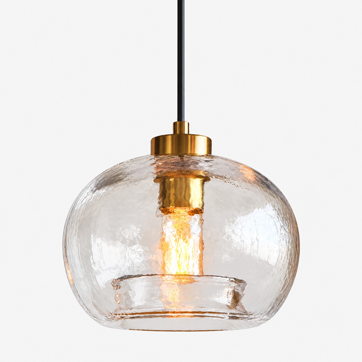 Textured Glass Globe Pendant with marble glass options and single or pair sets