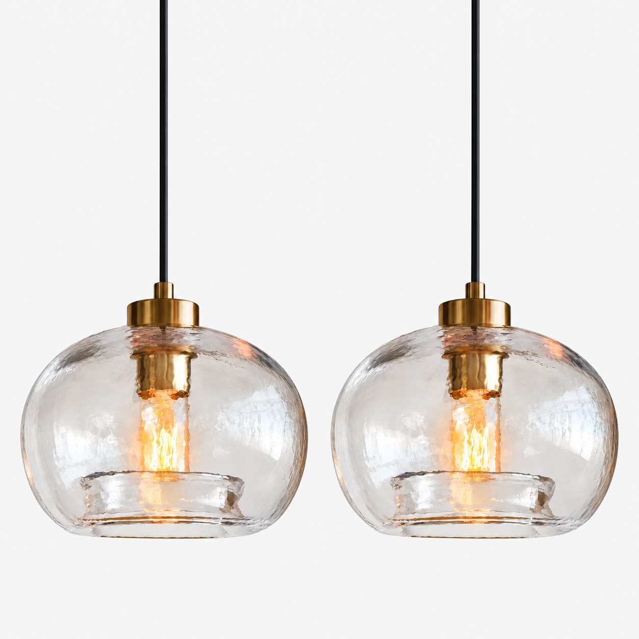 Textured Glass Globe Pendant with marble glass options and single or pair sets