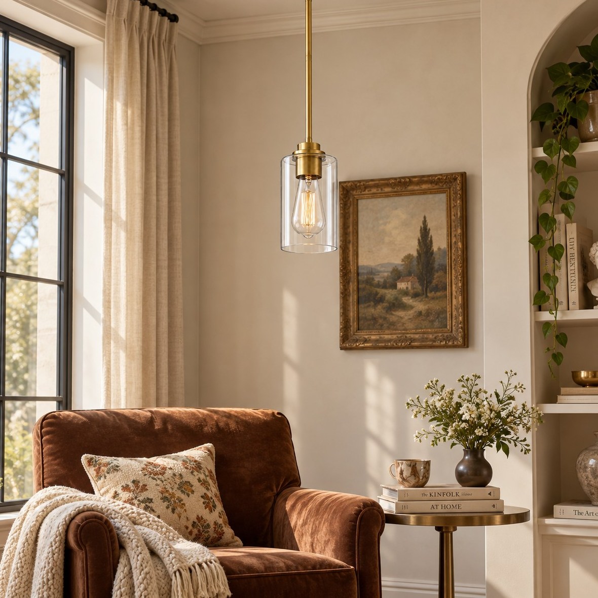 Clear Glass Globe Pendant with metal finish options and three styles