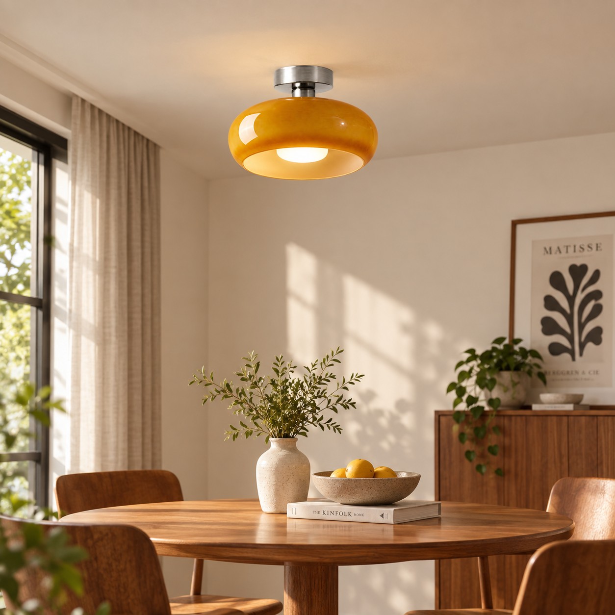 Bauvia Ceiling Light with Bauhaus lines and colour options