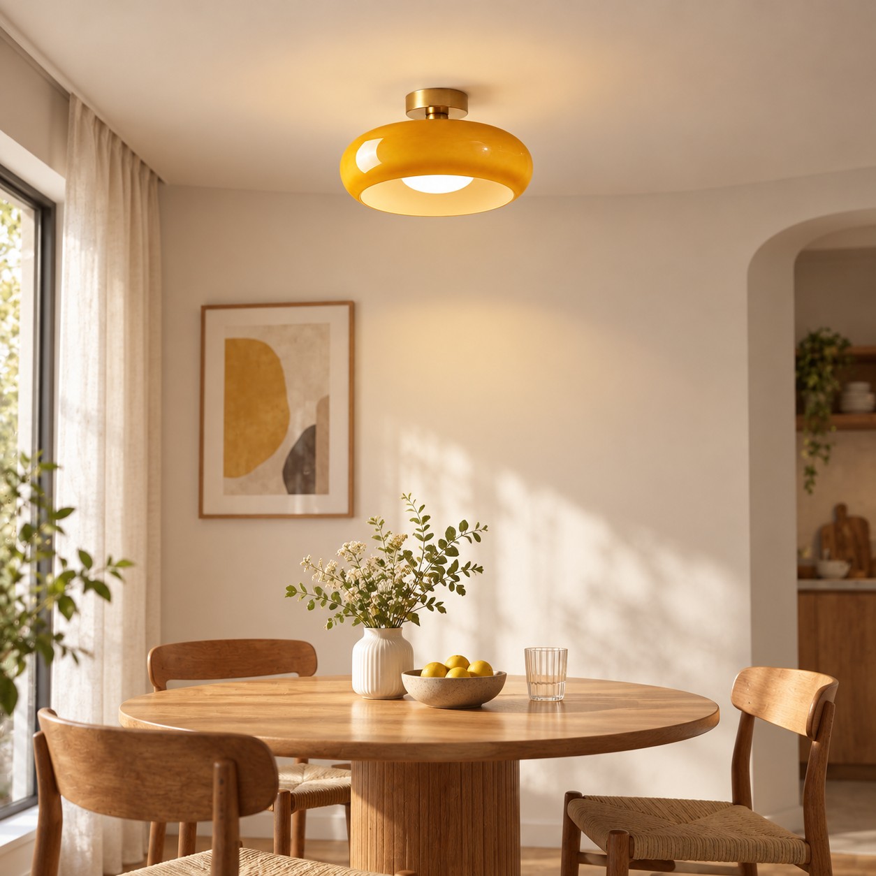 Bauvia Ceiling Light with Bauhaus lines and colour options