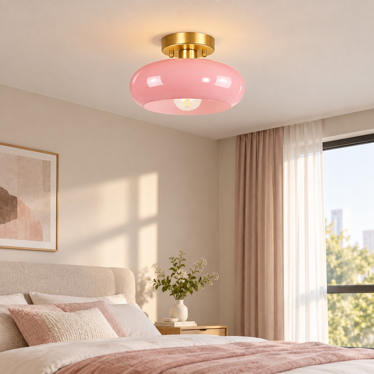 Bauvia Ceiling Light with Bauhaus lines and colour options