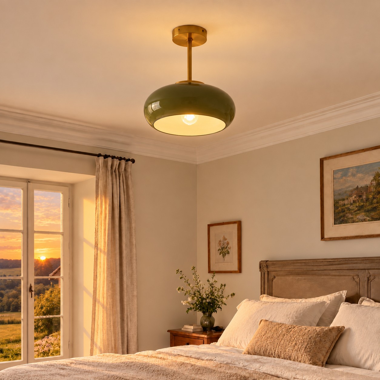 Bauvia Ceiling Light with Bauhaus lines and colour options