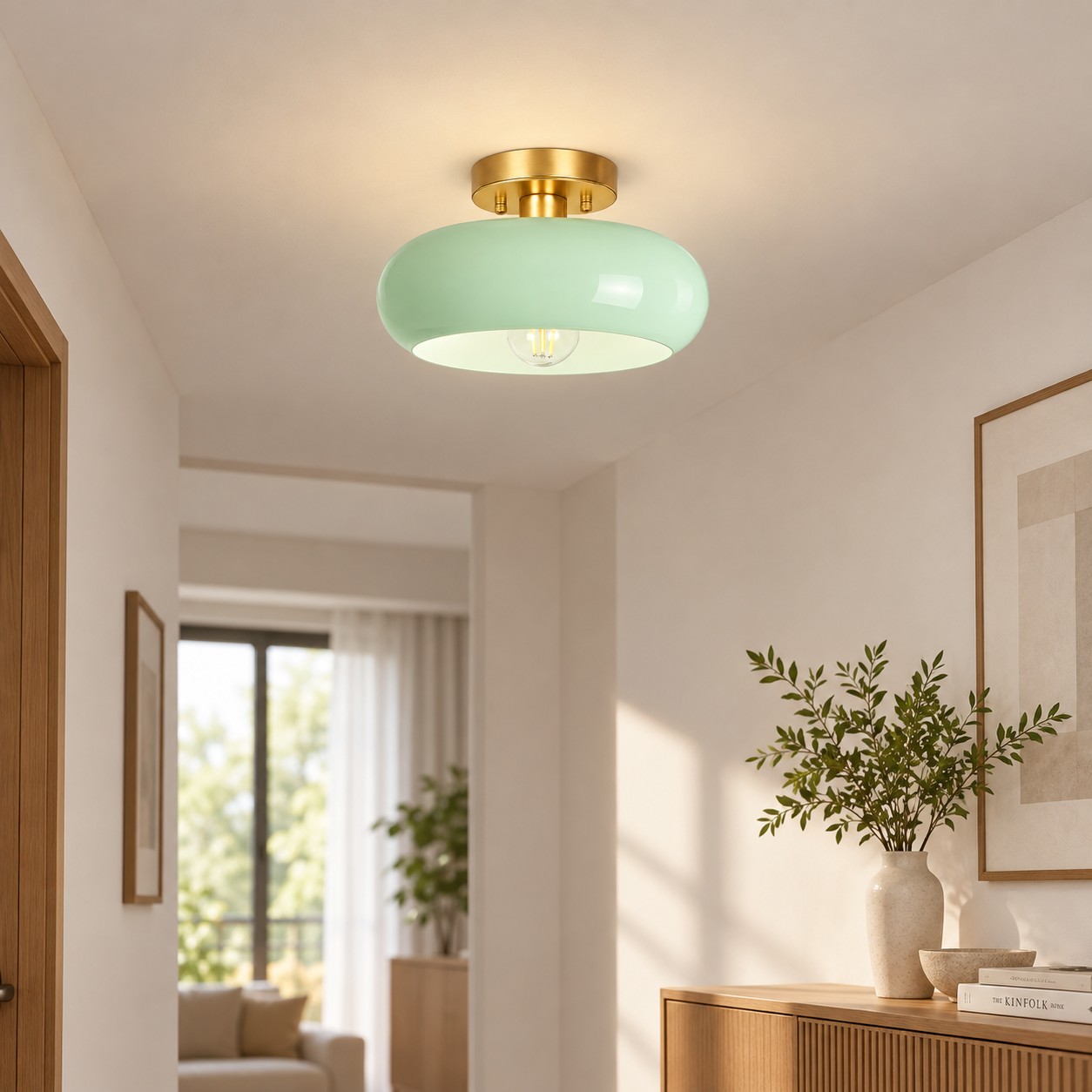 Bauvia Ceiling Light with Bauhaus lines and colour options