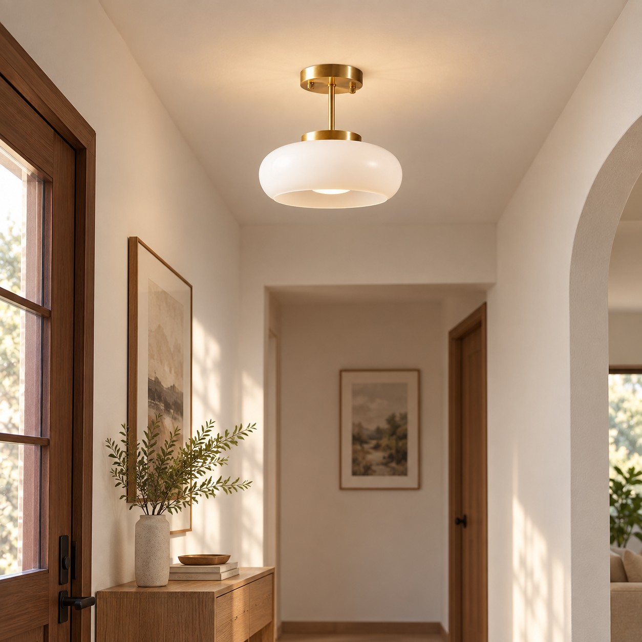Bauvia Ceiling Light with Bauhaus lines and colour options