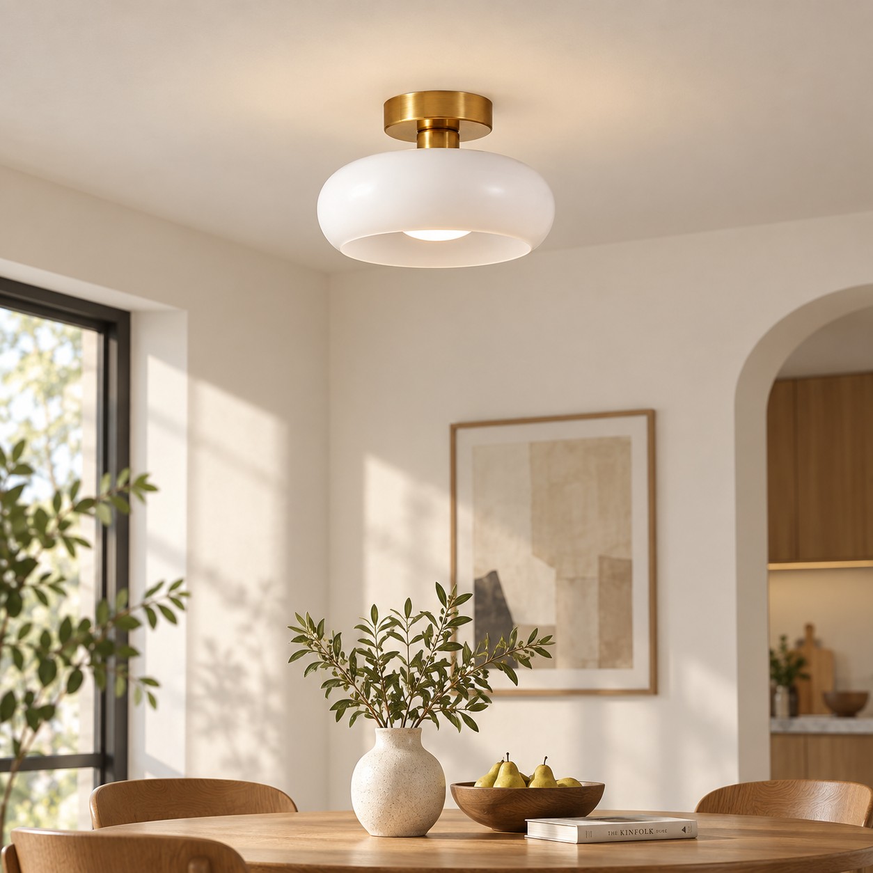 Bauvia Ceiling Light with Bauhaus lines and colour options