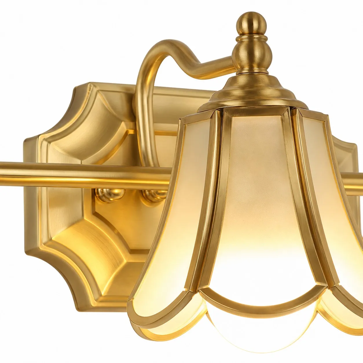 detail brass glass joint