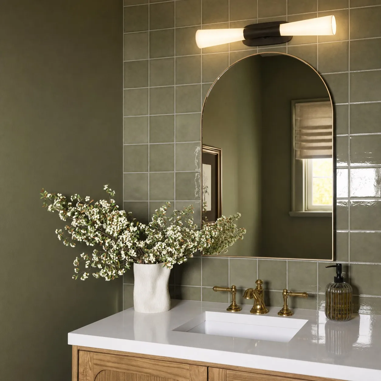 scene green tile vanity