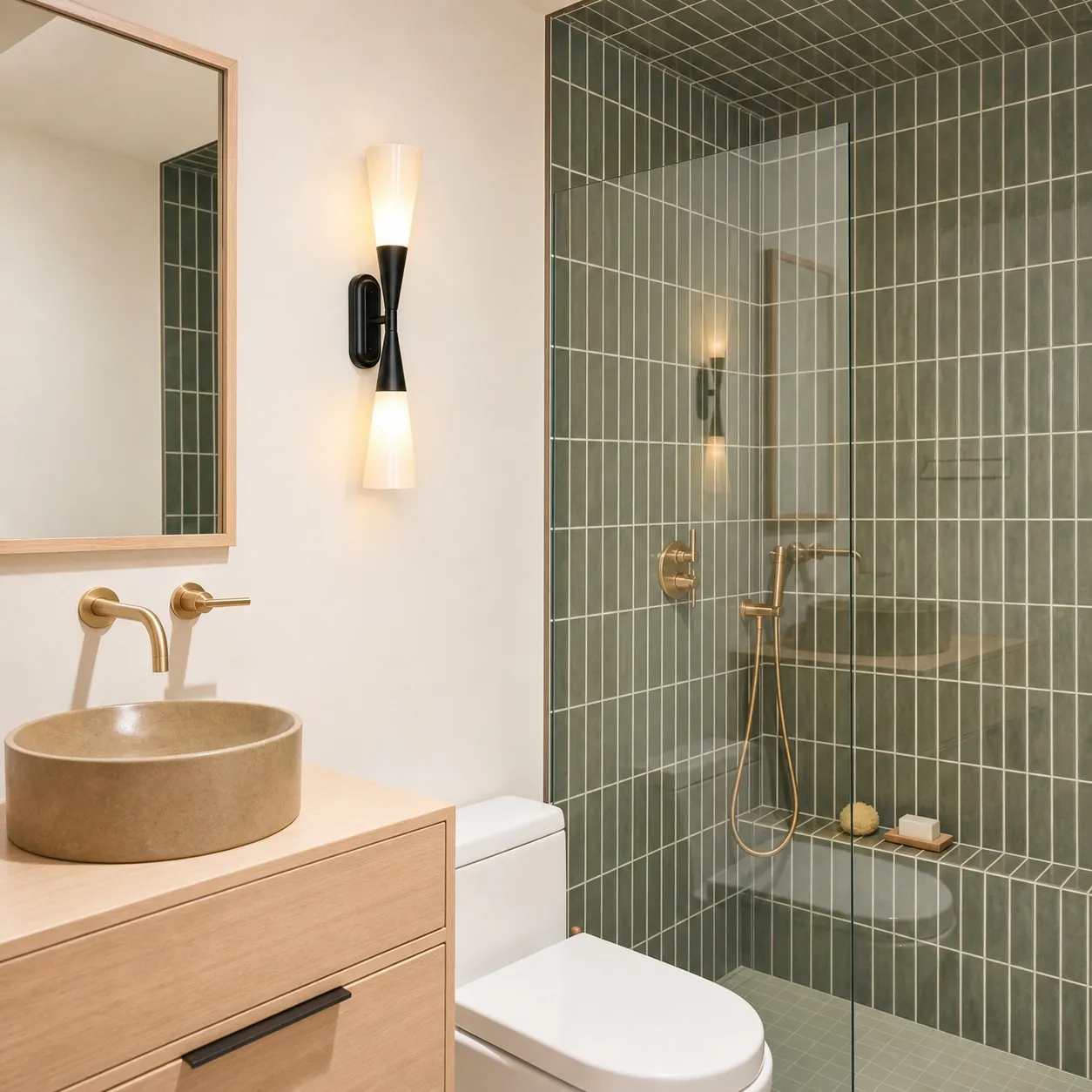scene green shower wall