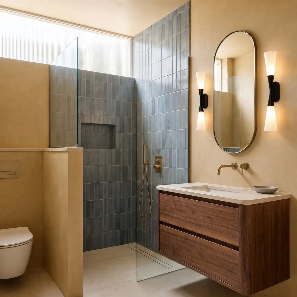 scene double sconce bathroom