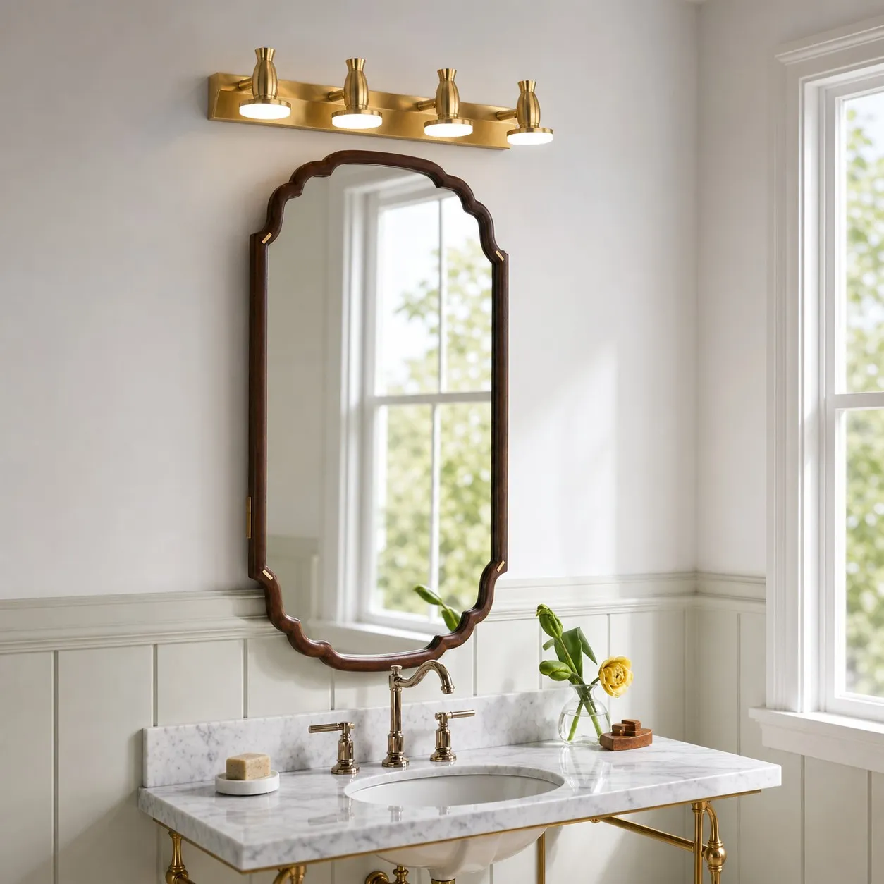 scene marble window vanity