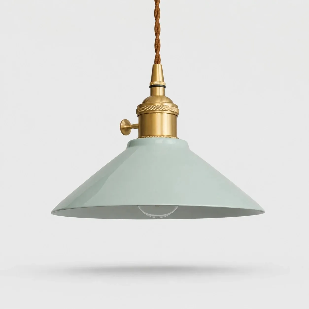 Yingqing inner pattern ceramic pendant light with brass base