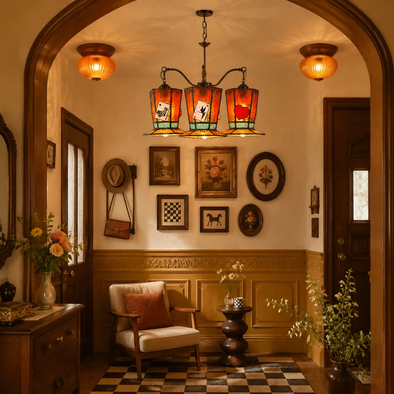Warm vintage entryway scene