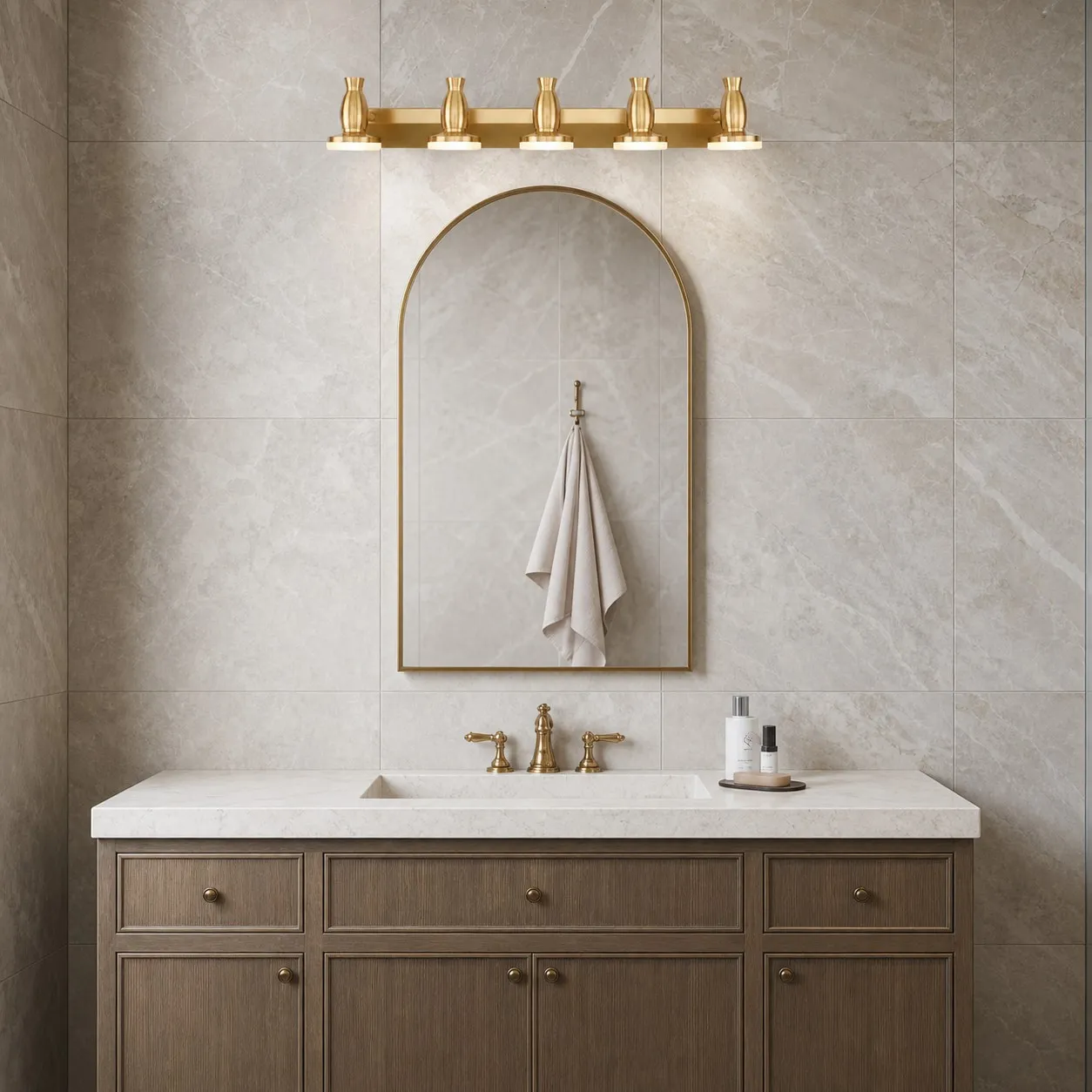 scene stone arched mirror