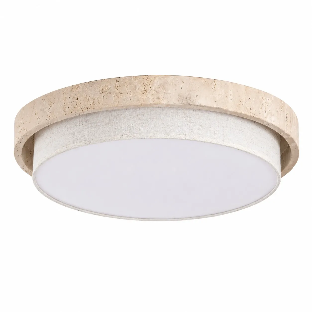 Travertine Fabric Flush Mount Ceiling Light